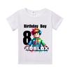New Roblox Children T Shirts Cartoon Birthday Number Graphic T-shirts Boys Girls Casual Short Sleeves Tops Summer Kids Clothing