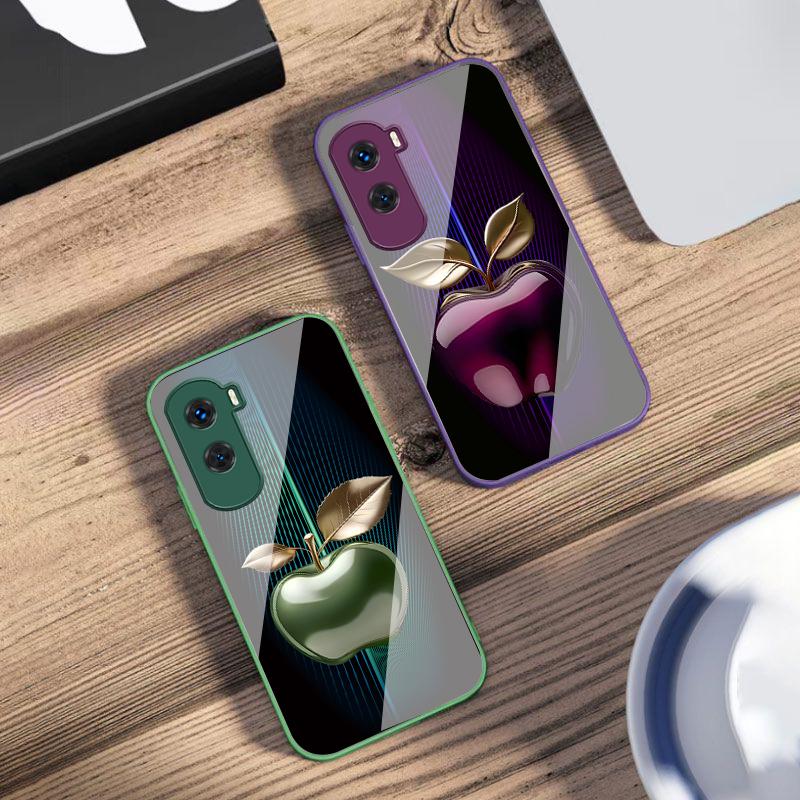 Stripe Gradient Apple Red For Honor 200 90 8X 9X Pro Lite P50 P40 Nova 10 11i P60 Magic4 6 Mate 20 50 Tempered Glass Phone Case