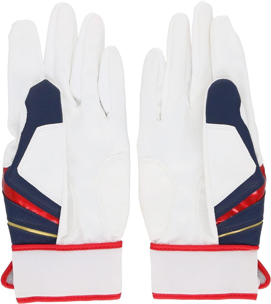 adidas Baseball Batting 51 Size LBG404 Gloves, Basic, White/Navy (1129), L,