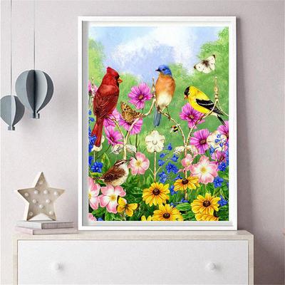 Diamantstickerei Komplettset Vogel Diamantmalerei Vollrund Ankunft Blume Strassbild