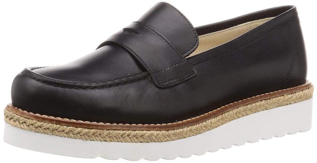 Flat Loafers Jute Thick Sole Coin Loafers Black Cm 2E [Bontre] Women's 22.5