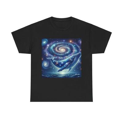 Unisex Adult T Shirt Celestial Whale Cosmic Art Print