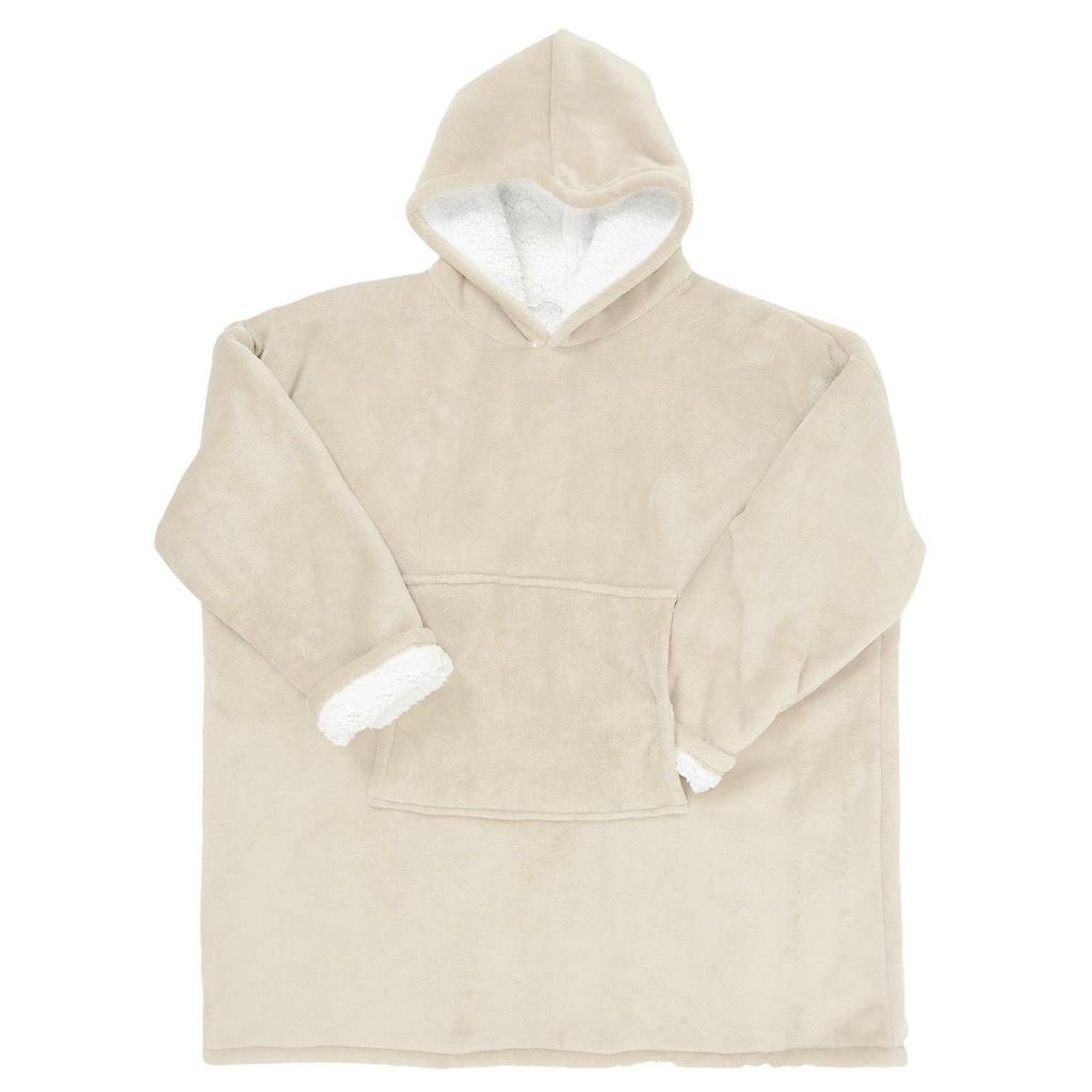 Beige Insulated Sweatshirt/Snuddie With Pocket