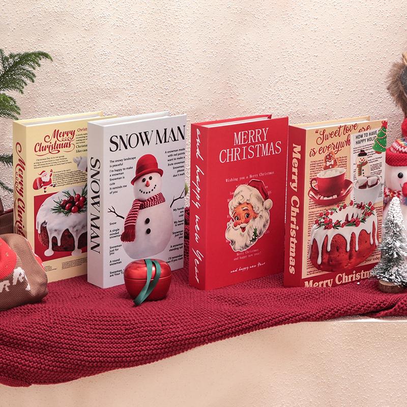Seria Świąteczna Dekoracja Fałszywych Książek Estetyka Pokoju Dziennego Rekwizyty Dekoracje Książek Wnętrze Ozdoby na Stolik Kawowy Dodatkowe