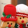 Warm Atmosphere Desktop Decorations Christmas Plush Gingerbread Man Figures with Hat Scarf, Cute Stuffed Family Handmade Polyester Ornaments