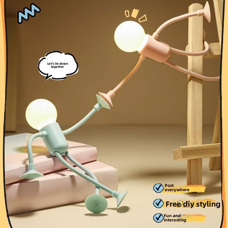 Shape Changeable Night Light Funny Sportsman Desk Lamp Button Versatile Battery