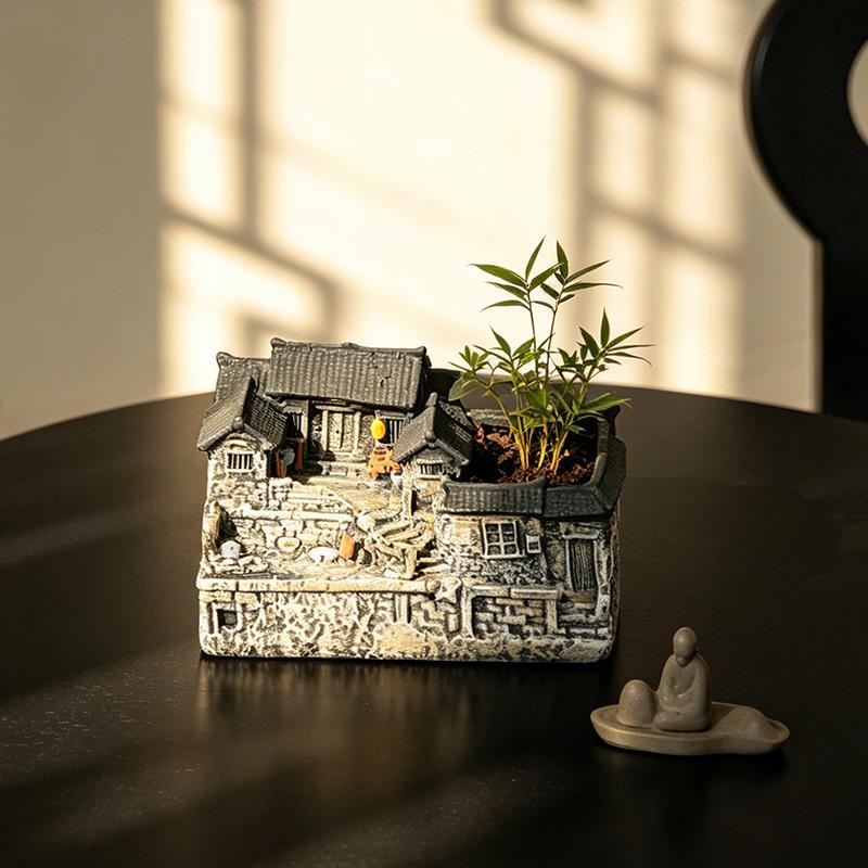 Micro Landscape Decoration Ornament Retro and Nostalgic House Ornament Home Living Room Bedroom Decoration Gift for Friends