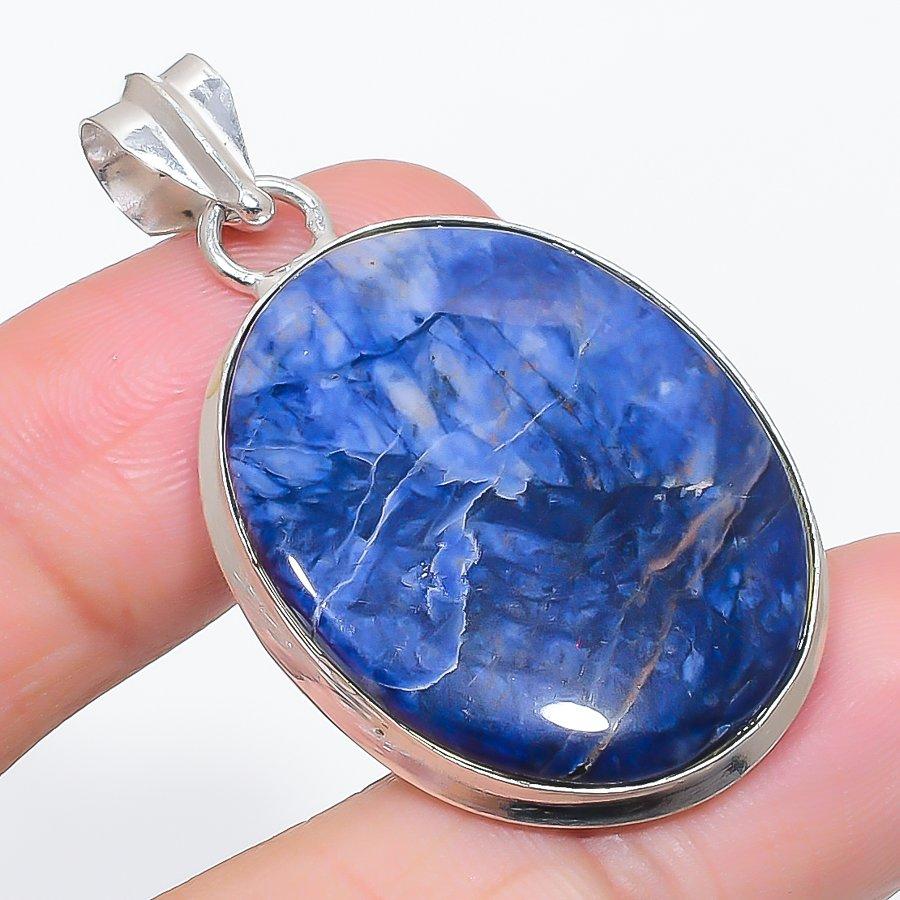 

Натуральный камень содалит, серебро 925 пробы, ювелирная подвеска 1,81 Q2o70