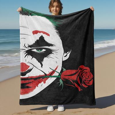 1pc Joker Outdoor Blanket - Throw Blanket, Soft , Flannel Blankets, Living Room, Travel, Camping C1209070