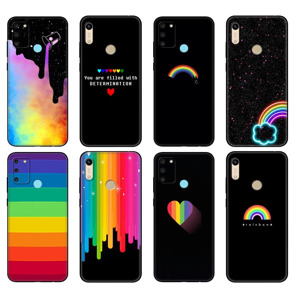 

Чорний чохол з ТПУ для Huawei Honor 8a Prime 8s Prime 9 Lite honor 9A 9C 9X Premium 9x Pro 9S Case Cover Rainbow art DIY honor 8A