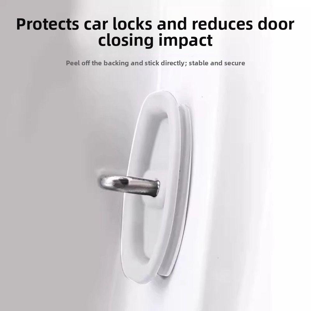 4Pcs Elastic Car Door Lock Pad Shock Absorbing Door Lock Protective Cushion Lock Buckle