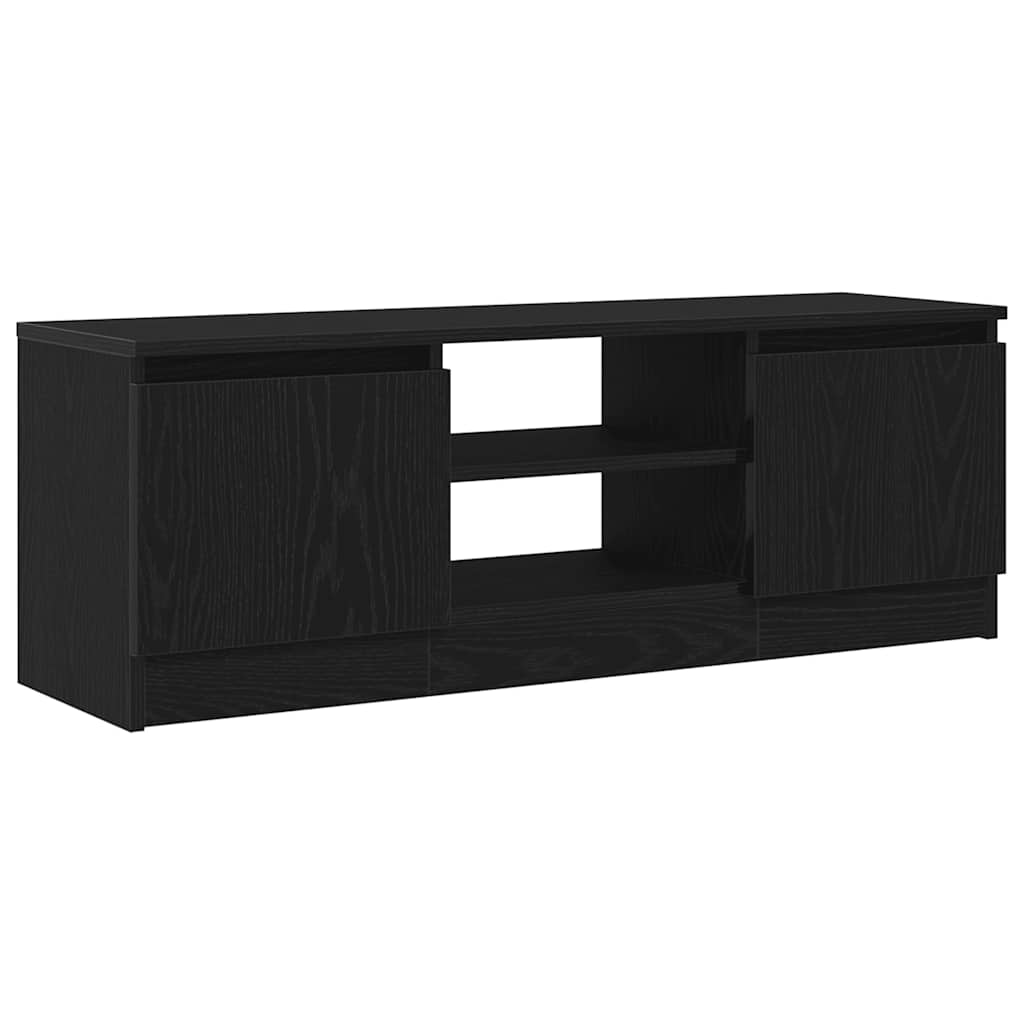 TV Cabinet Black Oak Effect 102x30x36 Cm Engineered Wood