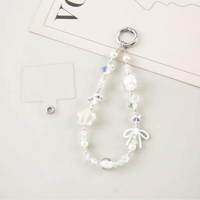 Sparkling Five-Star Crystal Bead Mobile Phone Chain Keychain