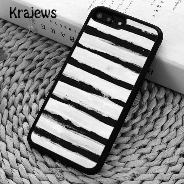 Krajews Black White Stripes Soft Phone Case Cover For iPhone 14 5 6s 7 8 Plus X XR XS 11 12 13 Pro Max Samsung S21 S22ultra Plus