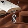 Knn-31 infinity symbol heart paw print necklace - women's cartoon jewelry with diamond accents