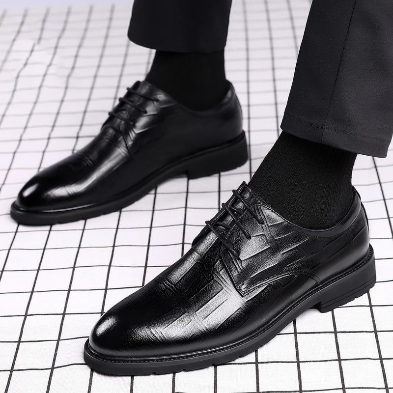 Leather shoes men's new business dress shoes breathable and wear-resistant men's British and Korean version pointed leather shoes