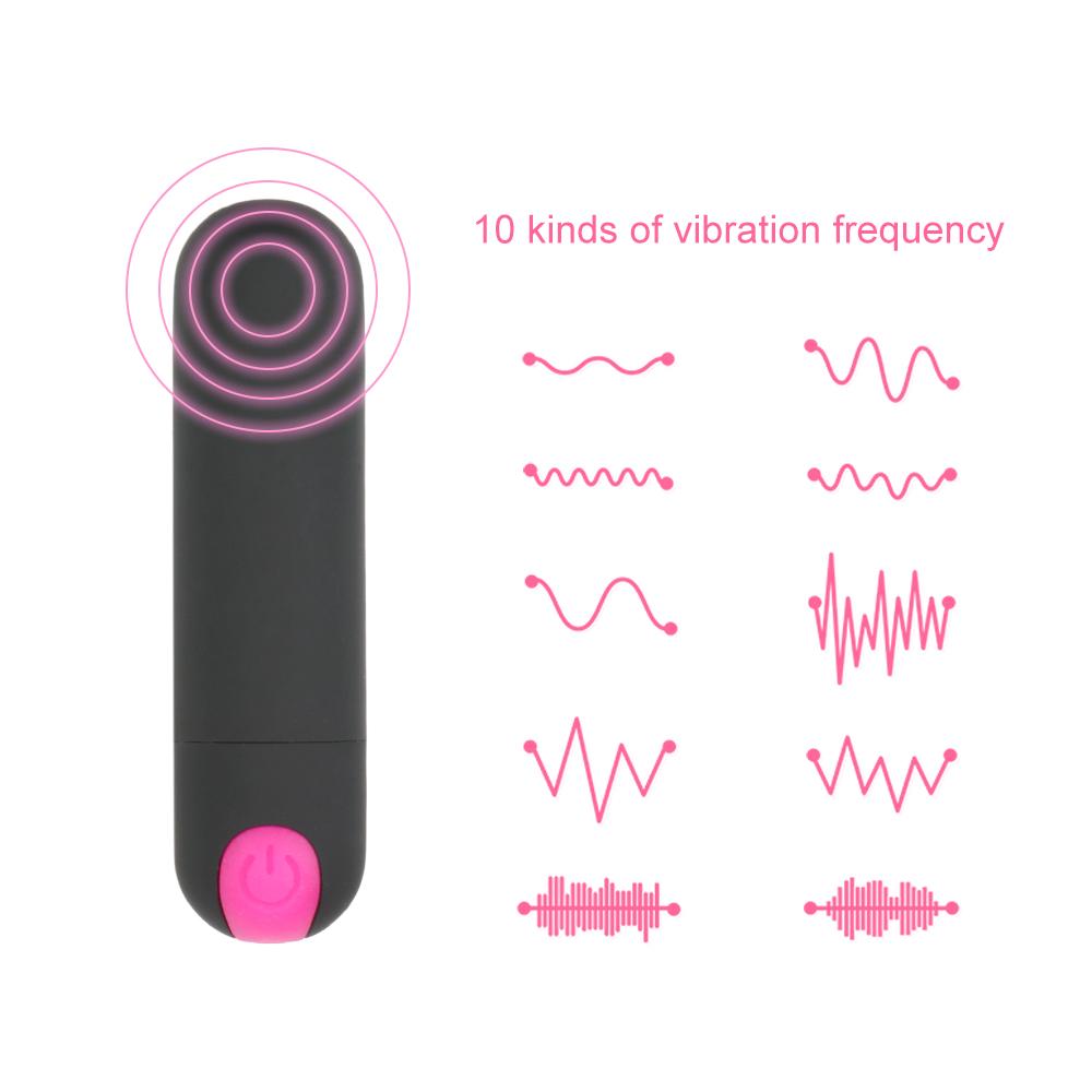 USB Rechargeable Mini Bullet Vibrator Strong Vibration G-spot Massager 10 Speed Powerful Bullet Vibrator Sex Toys for Women