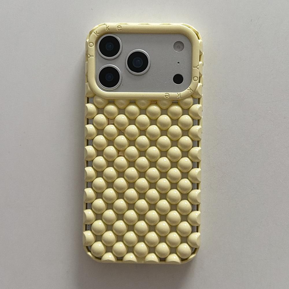 Creative Advanced Stereoscopic Hollow Out Pearl Round Bead Shock Proof Phone Cover Case For iPhone 17 16 15 14 13 Pro Max