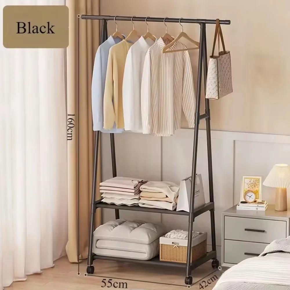 Clothes Rack Triangle Pulley With Wheels Home Assembly Living Room Movable Triangle Clothes Racks Floor Standing Clothes Hanger