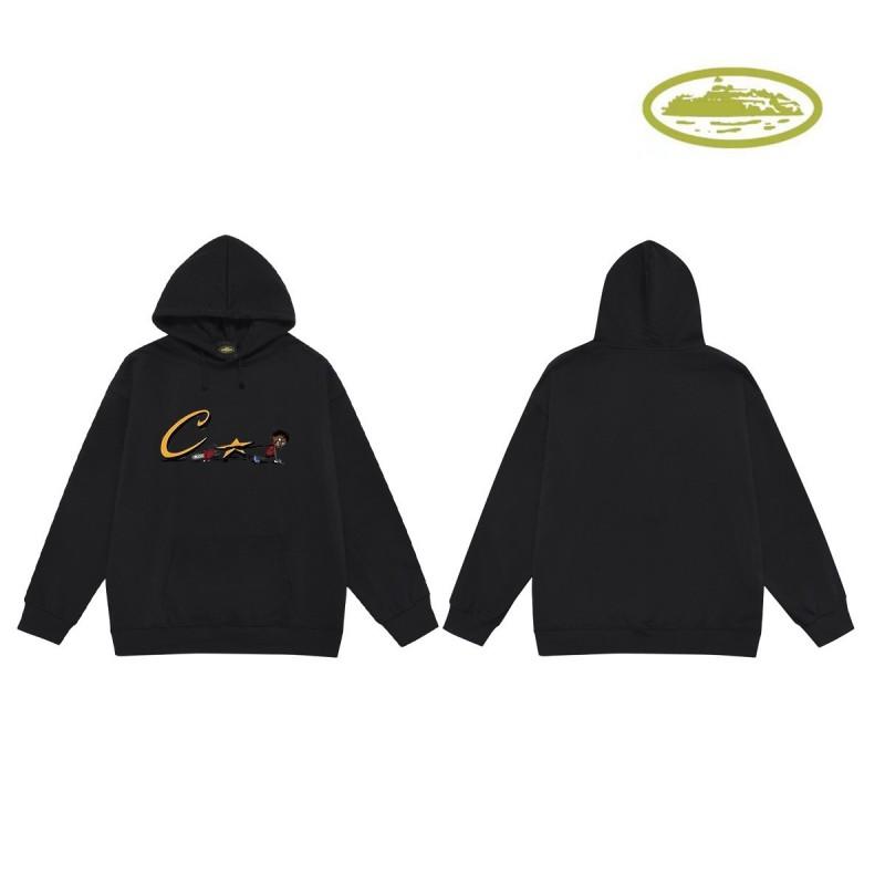 CORT Alcatraz Distressed Hoodie Men Streetwear Loose Fit Couple Sweatshirt Winter