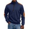 Men's Colorblock Half Zip Stand Collar Sweatshirt Men's Sports Large Size Casual Stand Collar Sweatshirt