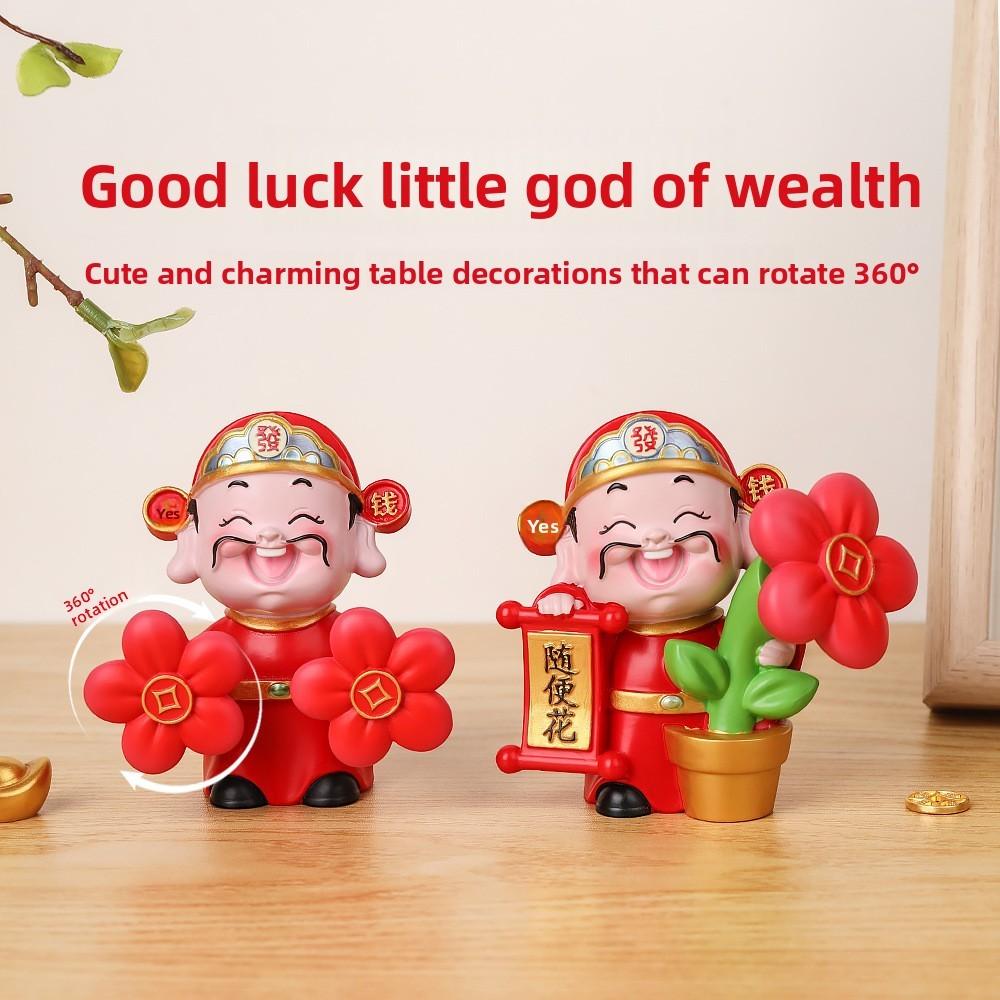 Feng Shui Wealth God Turning Fortune Resin Craft For Housewarming And Business Success
