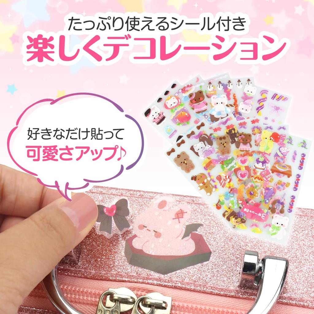 in Box Hareruie Makeup Set for Washable with Includes Decorative Gift [Inspected Japan, Undamaged] Children's Girls, Water, Stickers, (A)