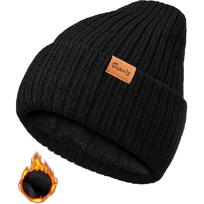 Шапки-бини для мужчин и женщин, зимняя шапка из флиса, крупной вязки, шапка-чулок, шапки для парней, теплая шапка для снега, с подогревом, манжетой, подарок One Size