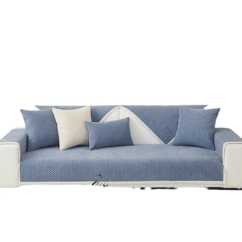 Chenille Anti-slip Sofa Cushion Cover Universal Four Seasons Wheat Ear Flower Design Soft Towel Fabric