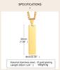 Custom Coordinate Necklace Pendant for Women, Engraved Personalized Vertical Bar Necklace,Stainless Steel Couple Jewelry
