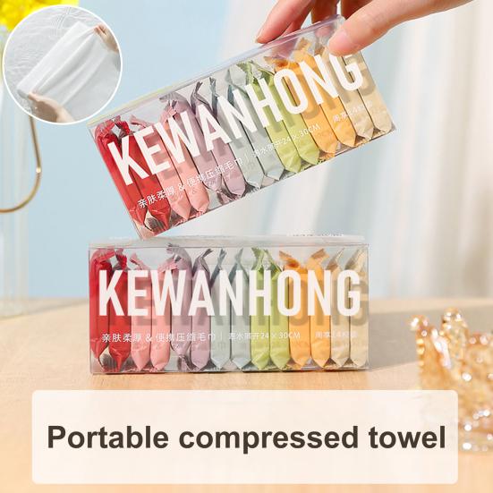

14 шт. быстросохнущие сжатые полотенца, одноразовый портативный индивидуальный пакет для чистки лица, путешествий, дома, спа-офиса