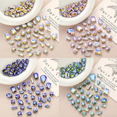 Supply Glass Claw Drill Hand-sewn Diamond Crystal Buckle DIY Wedding Clothing Hair Accessories Shoe Buckle Accessories Mixed 50pcs
