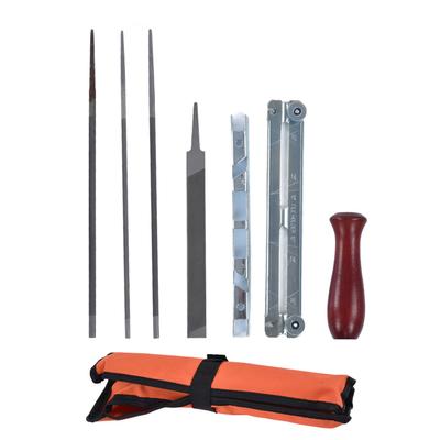 8Pcs Chainsaw Sharpener File Chain Saw Teeth Sharpening Tool Set Kit with Gauge Handle