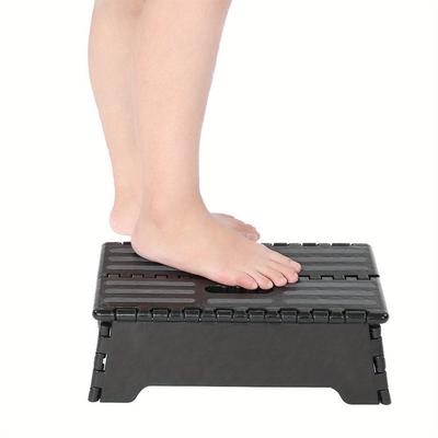Portable Folding Footstool, Black Ladder, Suitable for the Elderly, Pregnant Women, Bathrooms, Travel