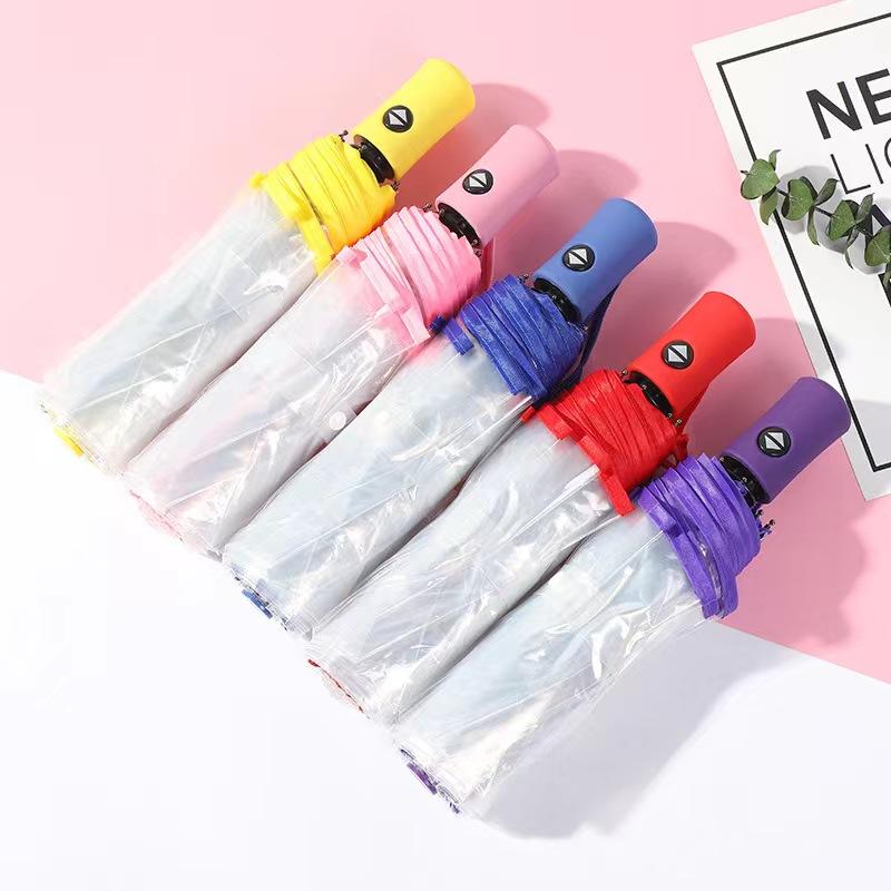 

Прозрачный автоматический зонт для женщин и мужчин, складные прозрачные ветрозащитные зонты