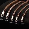 Ny Real S925 Pure Silver Rose Guldpläterad Chopin Chain Herr Halsband Fet nyckelbenskedja Tröja Kedja Dam Halsband Silver1mm