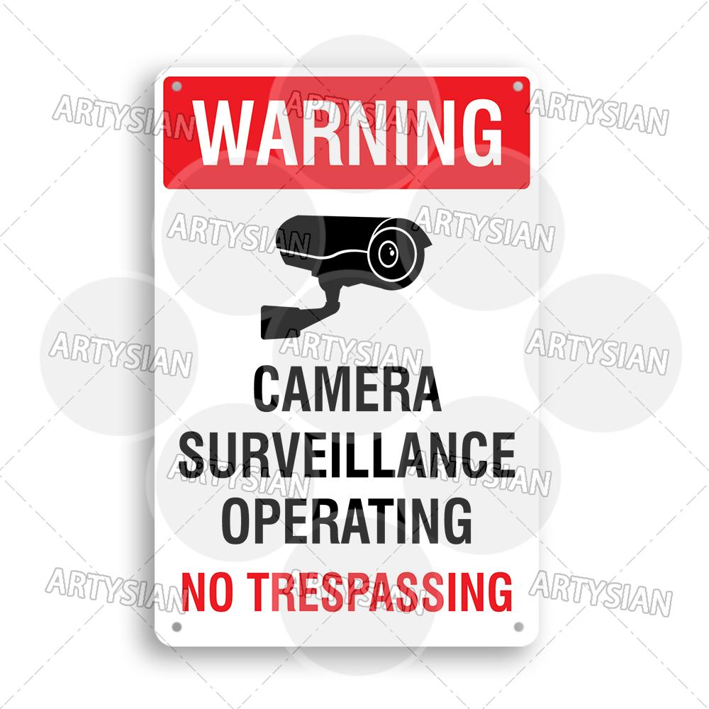 CCTV Surveillance Metal Sign Shop Security Plaque Camera Monitoring Shoplifting Warning Crime Deterren Safety Alert 24-Hour