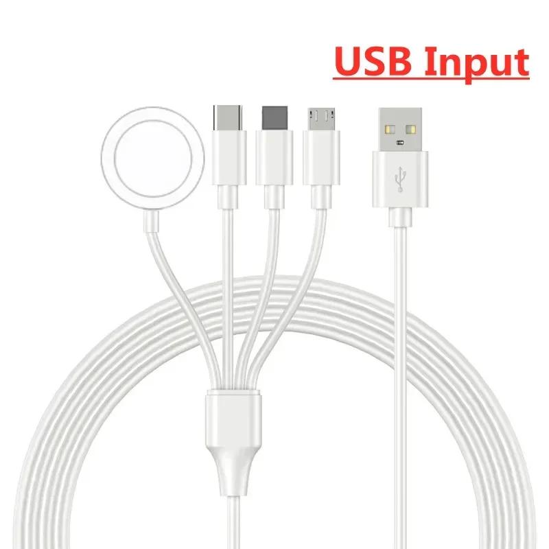 

USB Type-C PD Charging Cable for iPhone and Android, Magnetic Wireless Charger for Apple Watch 1-9 Ultra SE, 4 in 1 1.5m