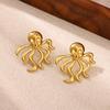 Freshwater Octopus Gold Color Earrings For Women Big Geometric Coral Stud Earring Stainless Steel 2026 New Jewelry Summer Gift