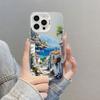 Countryside Landscape Painting Laser Phone Case For Iphone 13 12 Pro Max Mini 17 Pro Max 16 15 14 Pro Max Plus Shockproof Case