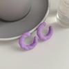 New European & American 925 Twisted C-Shaped Geometric Stud Earrings in Candy Color Acrylic for Women