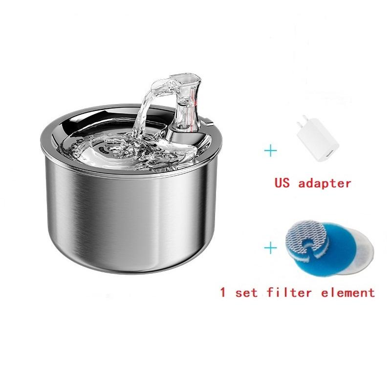 

Классический интеллектуальный фонтан для кошек из нержавеющей стали, автоматическая поилка для кошек, кормушка для домашних животных, питьевой фонтанчик для кошек EU