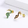 Domineering Exquisite Snake Earrings Asymmetric Women's Snake Earrings Colorful Handmade Enamel Jewelry Creative Party Jewelry