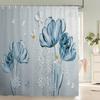 Tenda da bagno 3D con stampa di bellissimi fiori europei, tenda da doccia impermeabile in poliestere, tenda decorativa per la casa con ganci