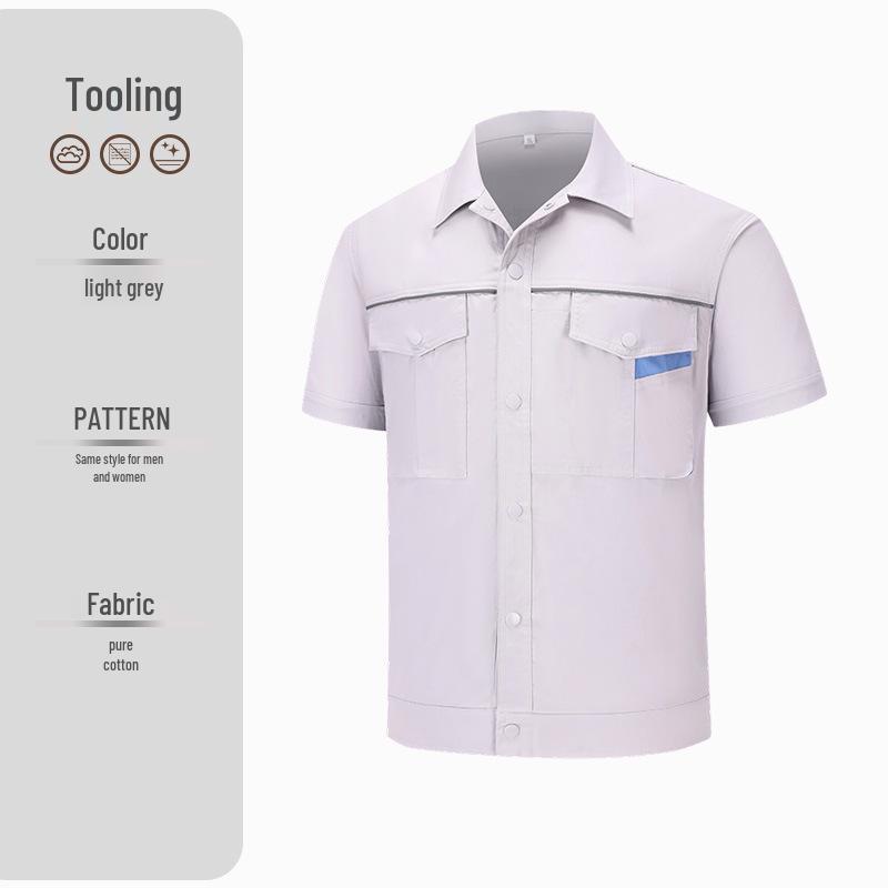 Durable Summer Cotton Twill Workwear Set with Custom Logo - Wear-Resistant Labor Protection Uniform