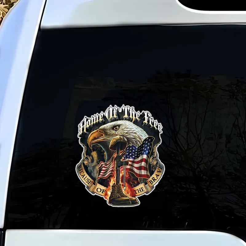 1Pc Flag Eagle Car Decals Animal Truck Bumper Window Windshield Cover Scratch Ornament Water-Repellent Decals Auto Accessories