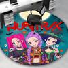 1pc HUNTRX Halloween Theme Round Carpet  Anime Cartoon Design Office Chair Mat, NonSlip Rug for Home