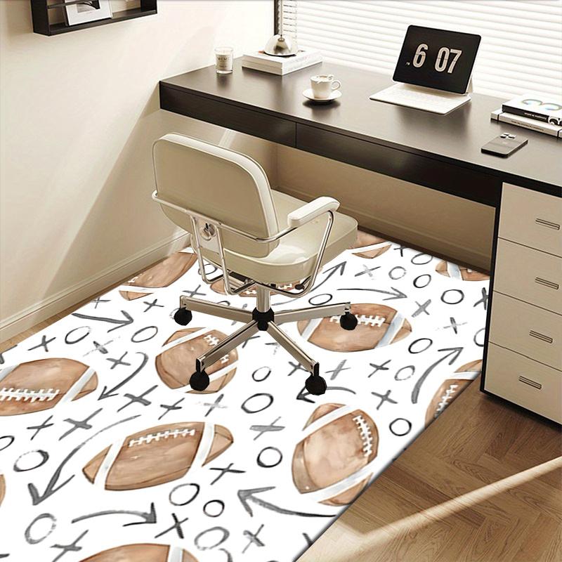 Football Pattern Chair Mat Office Carpet, Oversized Rug for Home Decor, Gift Idea for Football Lovers, Suitable for Bedroom, Living Room