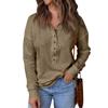 Women's Lapel Button Up Long Sleeved Top Pullover Color Knitted Sweater Loose Long Sleeved