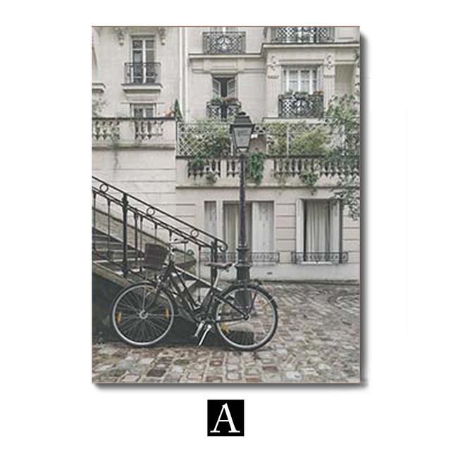 Obraz plakátu evropské krajiny Retro architektura Pouliční malba na plátně Nástěnné obrazy severského města pro domácí interiéry